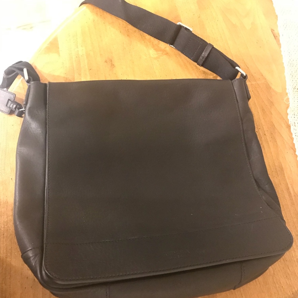 Shinola Detroit North South Black Leather Bag